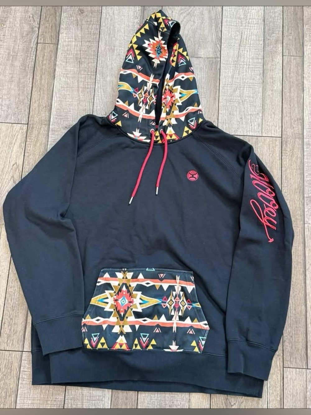 Hooey “Summit” Navy Aztec Hoodie